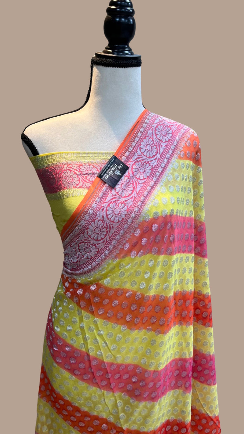 Khaddi Georgette Banarasi Saree - water zari - The Handlooms