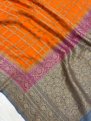 Khaddi Georgette Banarasi Saree -  Antique zari - The Handlooms