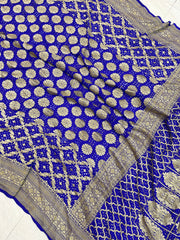 Pure Georgette Banarasi Bandhej Handloom Saree - The Handlooms