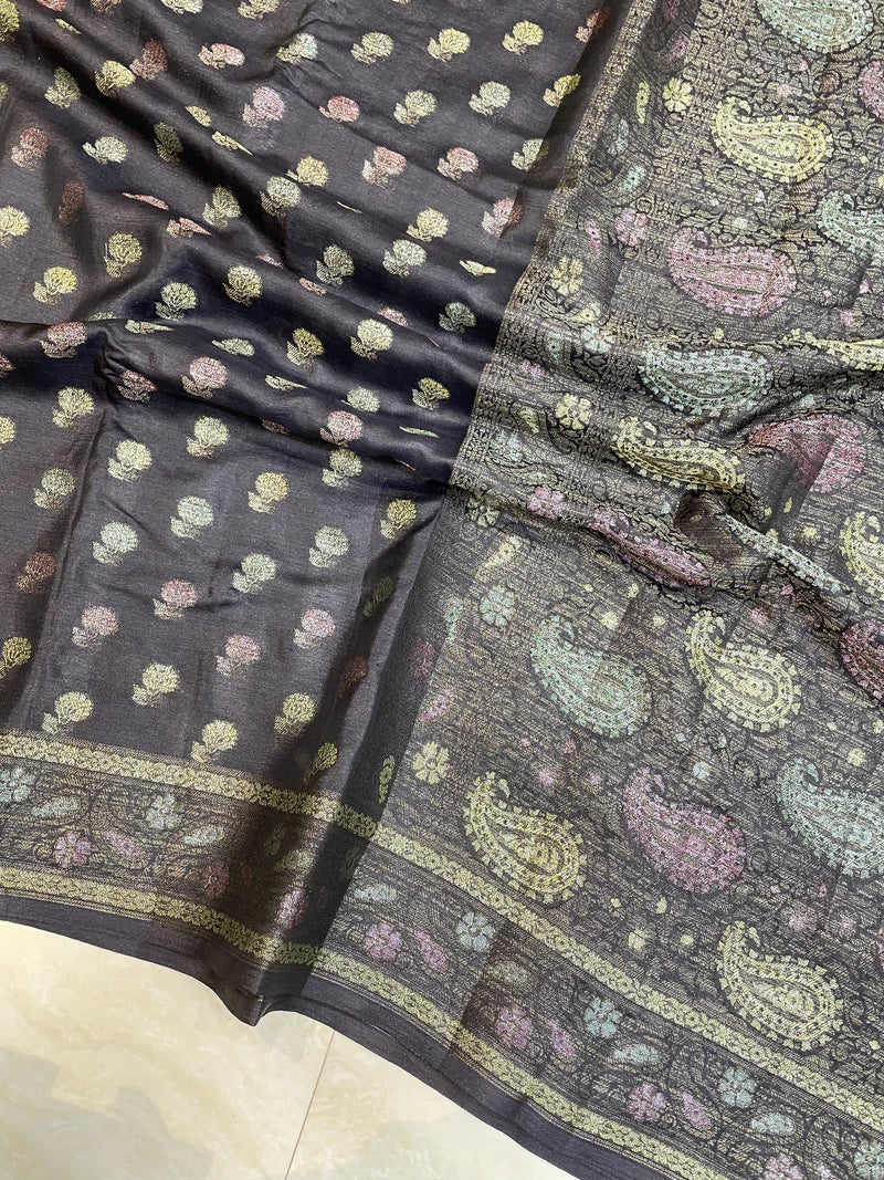 Pure Butter Crepe Banarasi Saree - The Handlooms