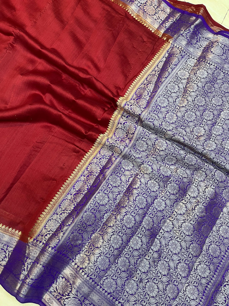 Pure Dupion Silk Banarasi Saree - The Handlooms