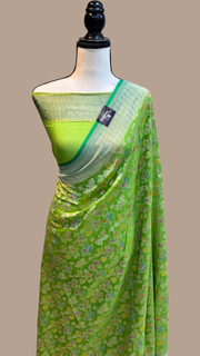 Khaddi Georgette Handloom Banarasi Saree - The Handlooms