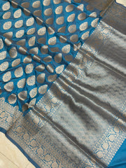 Pure Katan Silk Banarasi Handloom Saree - All over Jaal work - The Handlooms