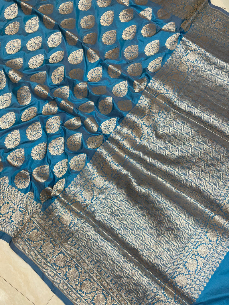 Pure Katan Silk Banarasi Handloom Saree - All over Jaal work - The Handlooms