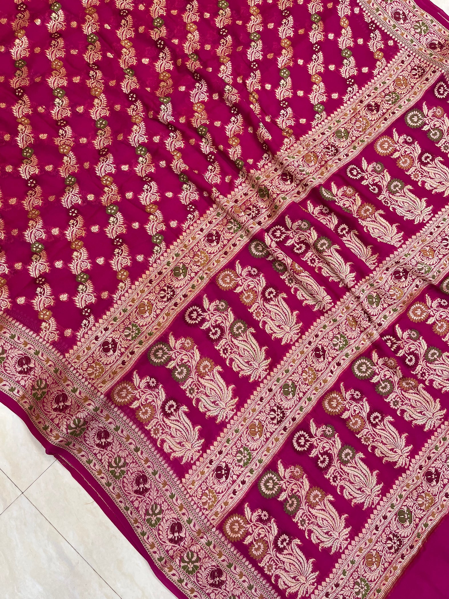 Pure Chiffon Khaddi Banarasi Saree — The Handlooms