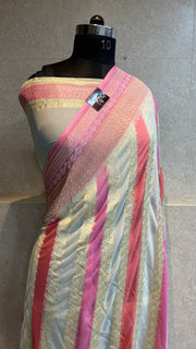 Khaddi Georgette Handloom Banarasi Saree - The Handlooms