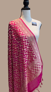 Pure Khaddi Georgette Dupatta - water zari - The Handlooms