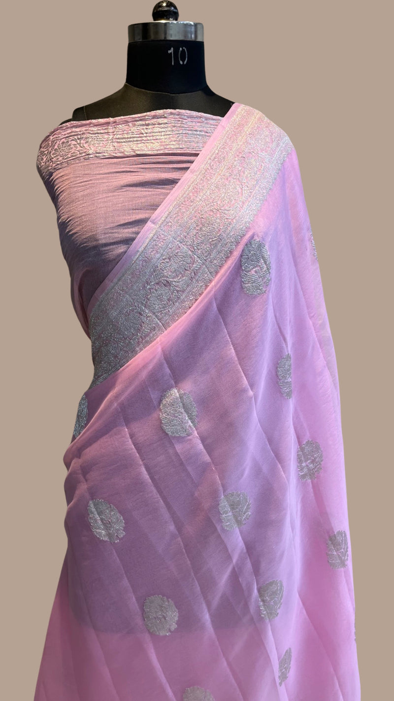 Pure Georgette Banarasi Handloom Saree - The Handlooms
