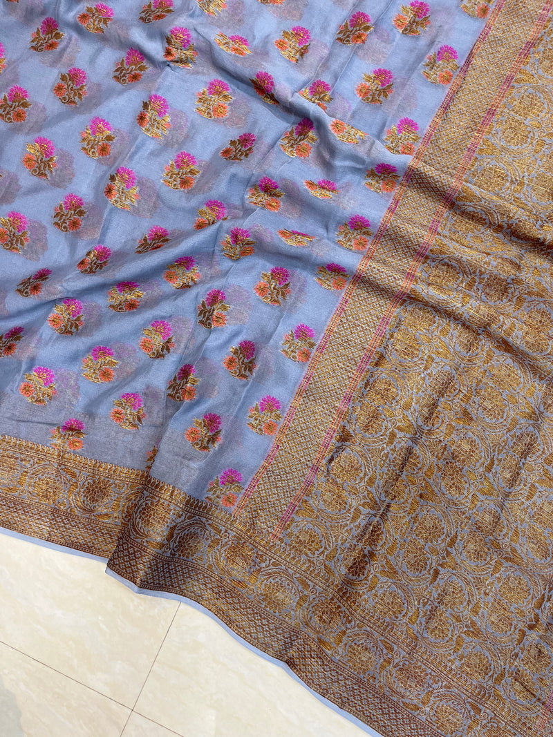 Pure Chiffon Khaddi Banarasi Saree - The Handlooms