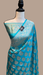 Aqua Blue Pure Katan Silk Banarasi Handloom Saree - All over Jaal work - The Handlooms