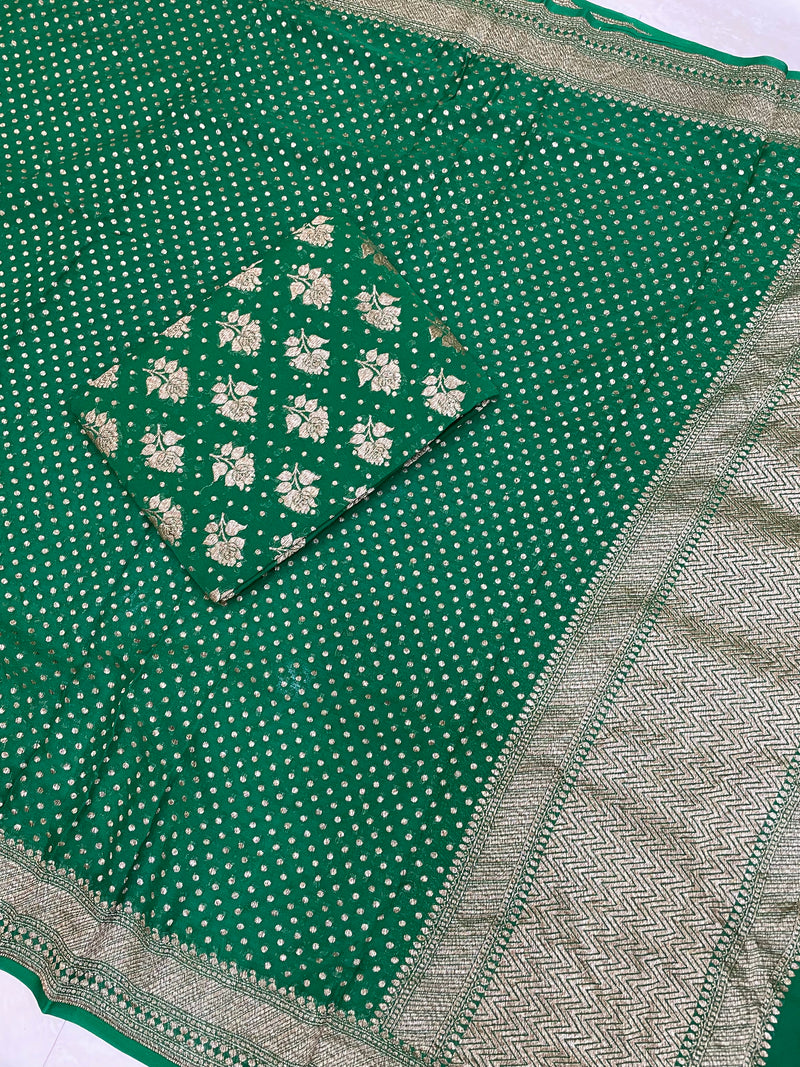 Khaddi Georgette Handlooms Banarasi Dress material - The Handlooms