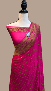 Khaddi Georgette Banarasi Saree -  Antique zari - The Handlooms
