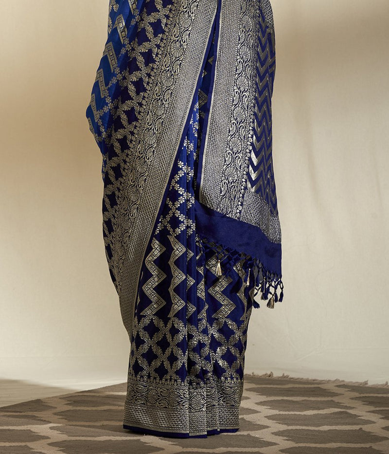 Khaddi Georgette Handloom Banarasi Saree - The Handlooms