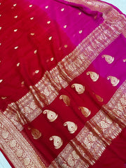 Pure Georgette Banarasi Handloom Saree - The Handlooms