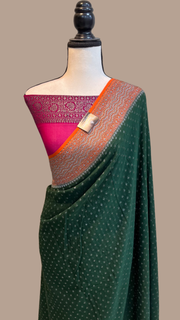 Khaddi Georgette Banarasi Saree -  Antique zari - The Handlooms