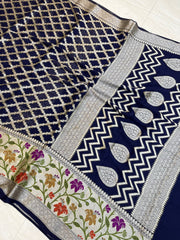 Pure Chiffon Khaddi Banarasi Saree - The Handlooms