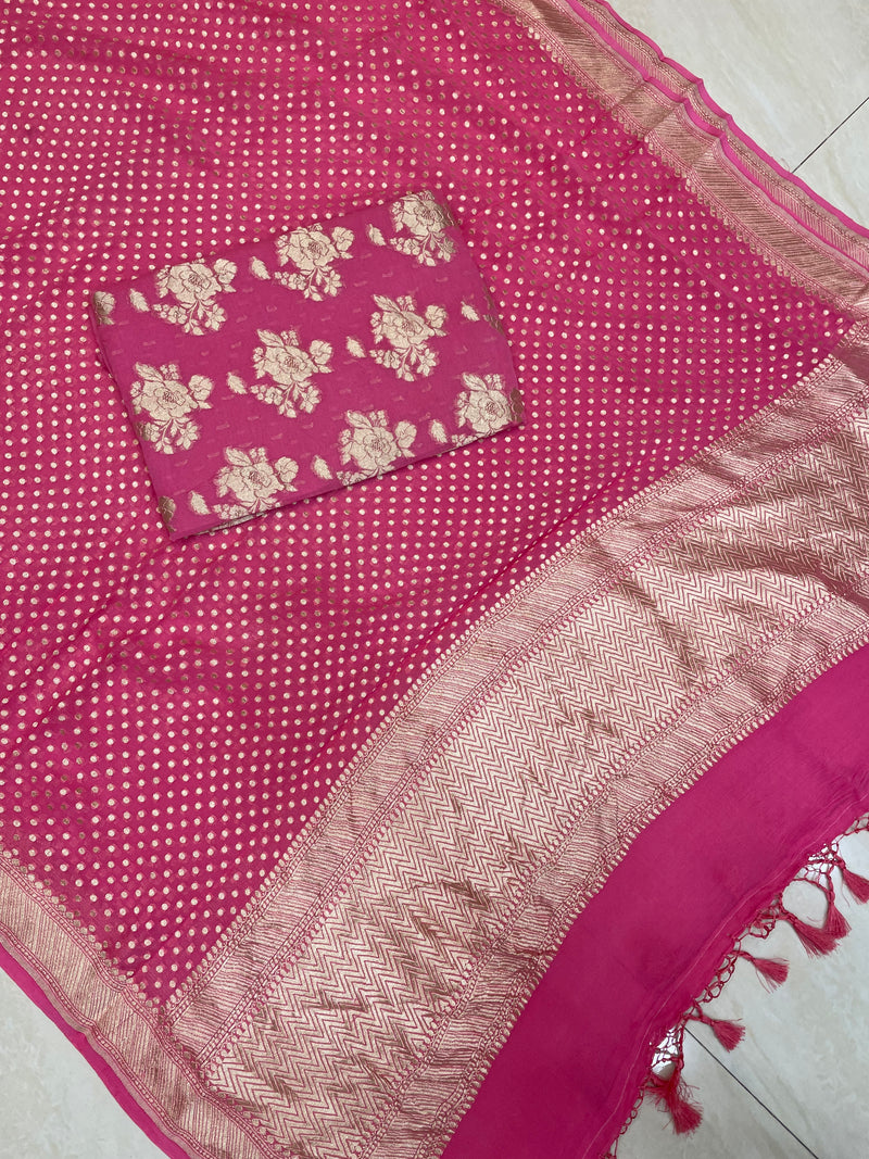 Khaddi Georgette Handlooms Banarasi Dress material - The Handlooms