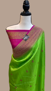 Tussar Georgette Handloom Banarasi Saree - All over kadua work - The Handlooms