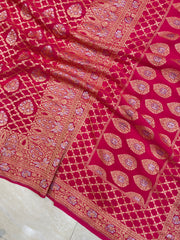 Khaddi Georgette Handloom Banarasi Saree - Sona Roopa - The Handlooms