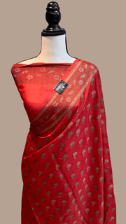 Pure Butter Crepe Banarasi Saree - The Handlooms