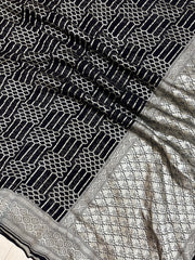 Khaddi Georgette Handloom Banarasi Saree - The Handlooms