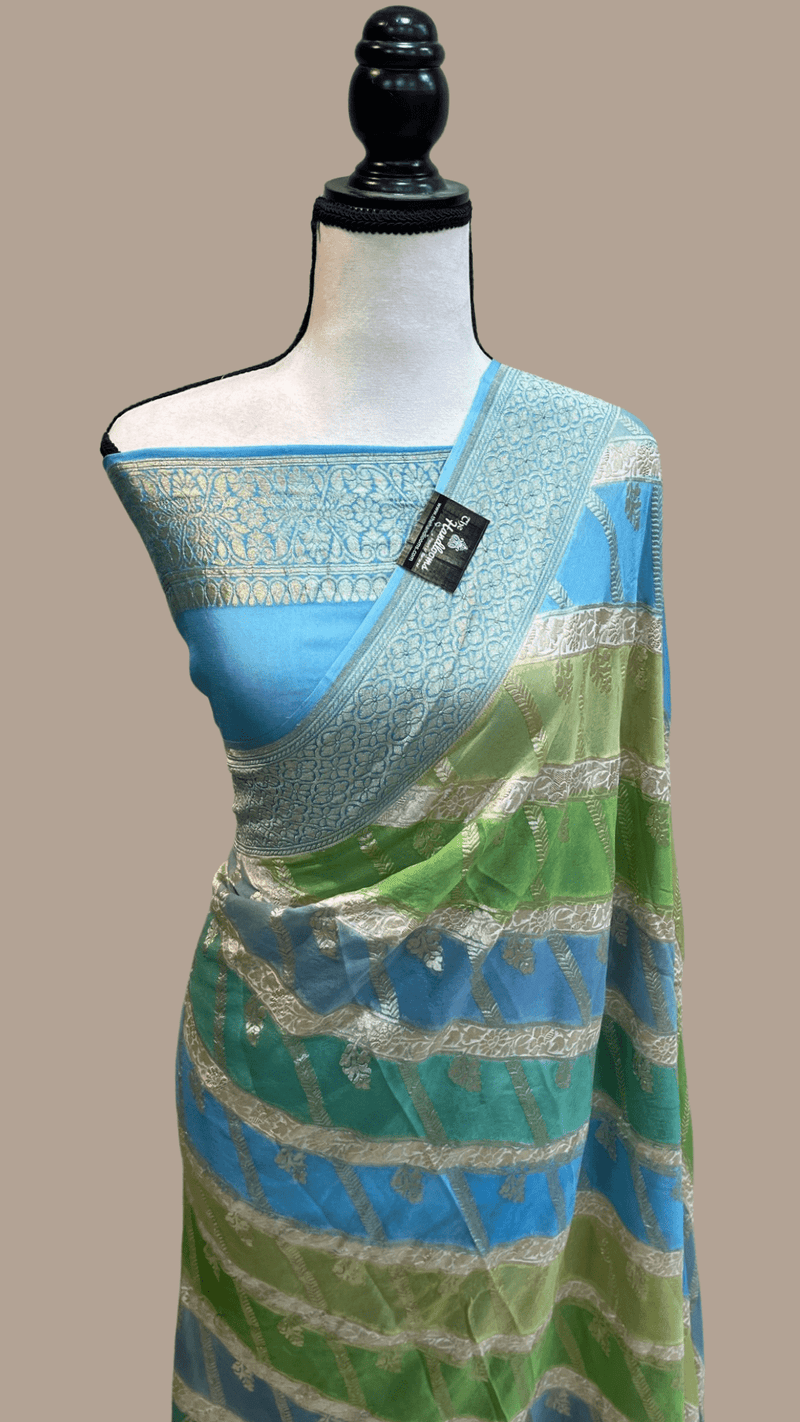 Khaddi Georgette Handloom Banarasi Saree - The Handlooms