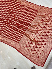 Khaddi Georgette Banarasi Saree -  Gold zari - The Handlooms