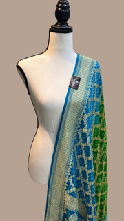 Pure Georgette Banarasi Bandhej Handloom Dupatta - The Handlooms