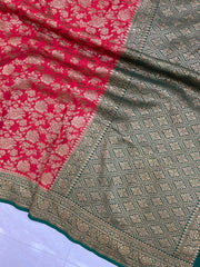 Khaddi Georgette Banarasi Saree -  Antique zari - The Handlooms