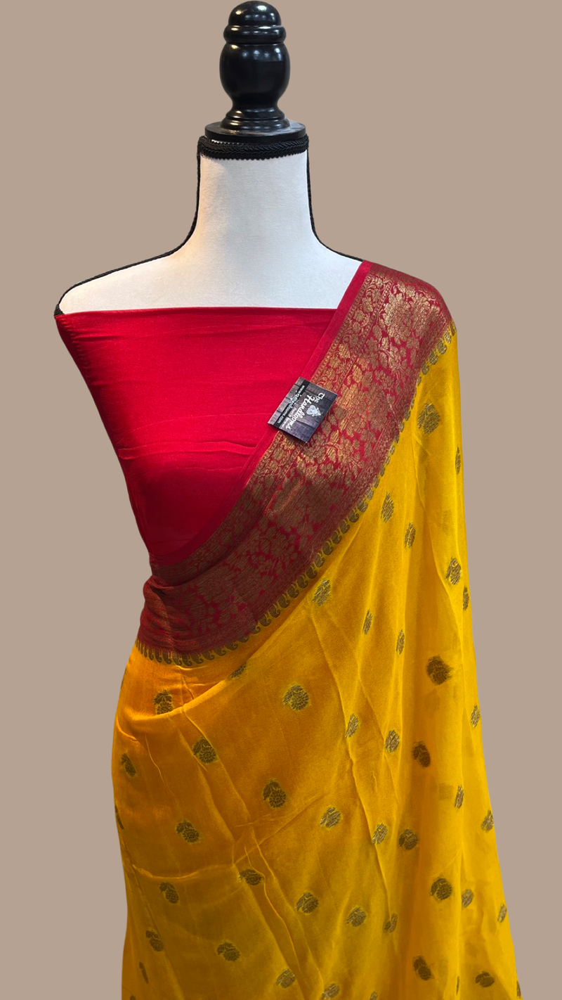 Pure Chiffon Khaddi Banarasi Saree - The Handlooms