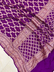 Pure Georgette Banarasi Bandhej Handloom Dupatta - The Handlooms
