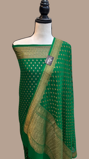 Pure Khaddi Georgette Banarasi Dress material - Antique Zari - The Handlooms