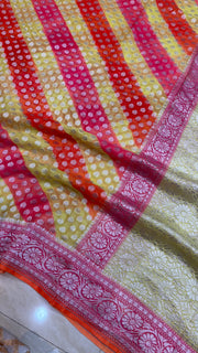 Khaddi Georgette Banarasi Saree - water zari - The Handlooms