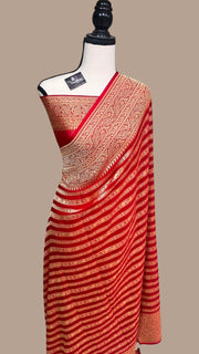 Khaddi Georgette Banarasi Saree -  Gold zari - The Handlooms