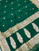 Green Pure Georgette Banarasi Saree - Gold zari - The Handlooms