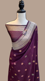 Tussar Georgette Handloom Banarasi Saree - Tilfi - The Handlooms