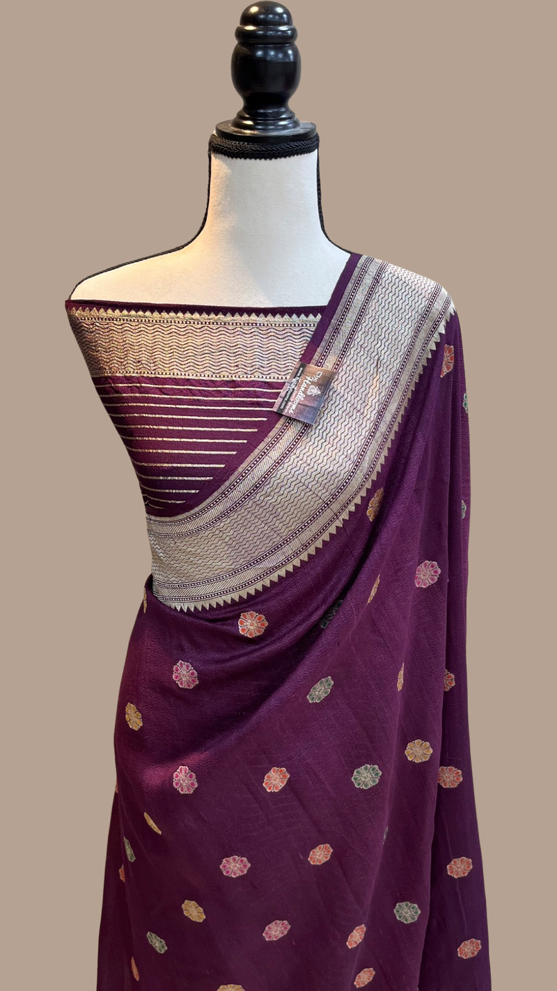 Tussar Georgette Handloom Banarasi Saree - Tilfi - The Handlooms