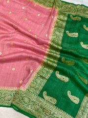 Tussar Georgette Handloom Banarasi Saree - All over kadua work - The Handlooms