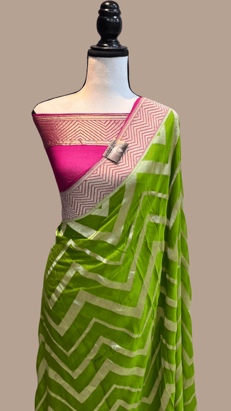 Khaddi Georgette Handloom Banarasi Saree - The Handlooms