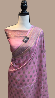 Pure Butter Crepe Banarasi Saree - The Handlooms