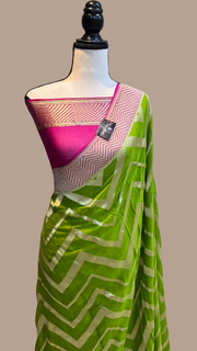 Khaddi Georgette Handloom Banarasi Saree - The Handlooms
