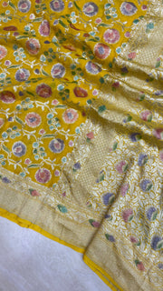 Khaddi Georgette Banarasi Saree - water zari - The Handlooms