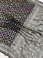 Khaddi Georgette Banarasi Saree - water zari - The Handlooms