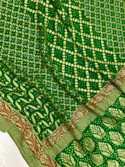 Pure Georgette Banarasi Bandhej Handloom Saree - The Handlooms
