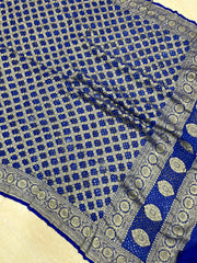 Pure Georgette Banarasi Bandhej Handloom Dupatta - The Handlooms