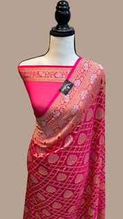 Khaddi Georgette Handloom Banarasi Saree - Sona Roopa - The Handlooms