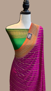 Khaddi Georgette Banarasi Saree -  Antique zari - The Handlooms