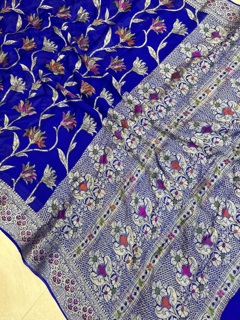 Pure Chiffon Khaddi Banarasi Saree - The Handlooms