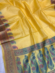 Pure Tussar Silk Handloom Banarasi Saree - The Handlooms