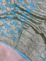 Khaddi Georgette Handloom Banarasi Saree - The Handlooms